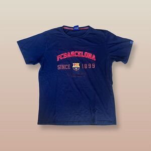 FC Barcelona Men's Graphic Print T-Shirt Blue Size XL